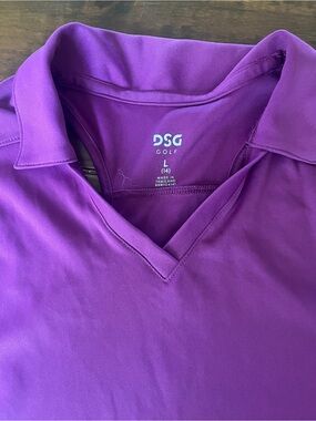 DSG Girl’s V-Neck Golf Polo in Bright Purple